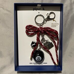 Piper K Eightball Charm & Key Chain